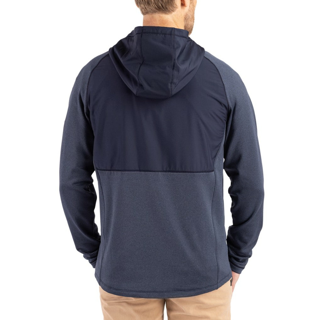 NFL New England Patriots Cutter & Buck Peshastin Eco Fleece Recycled Raglan Full-Zip Tri-Blend Hybrid Jacket