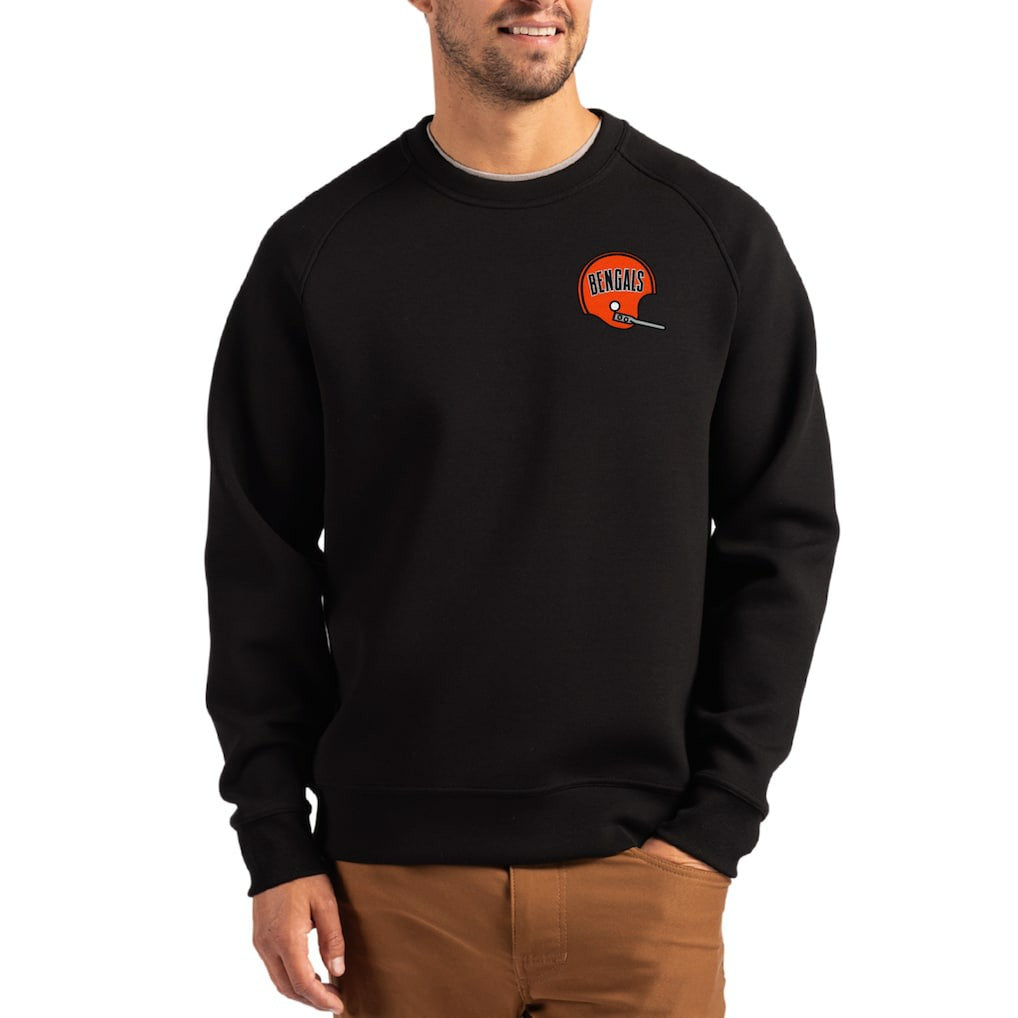 NFL Cincinnati Bengals Cutter & Buck Throwback Roam Recycled Raglan Pullover Sweatshirt
