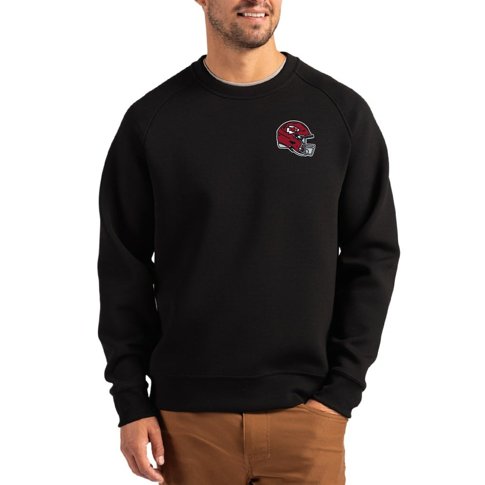 NFL Kansas City Chiefs Cutter & Buck Helmet Roam Recycled Raglan Pullover Sweatshirt