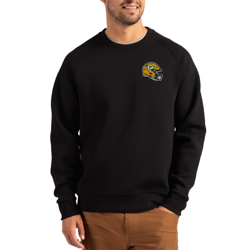 NFL Green Bay Packers Cutter & Buck Helmet Roam Recycled Raglan Pullover Sweatshirt