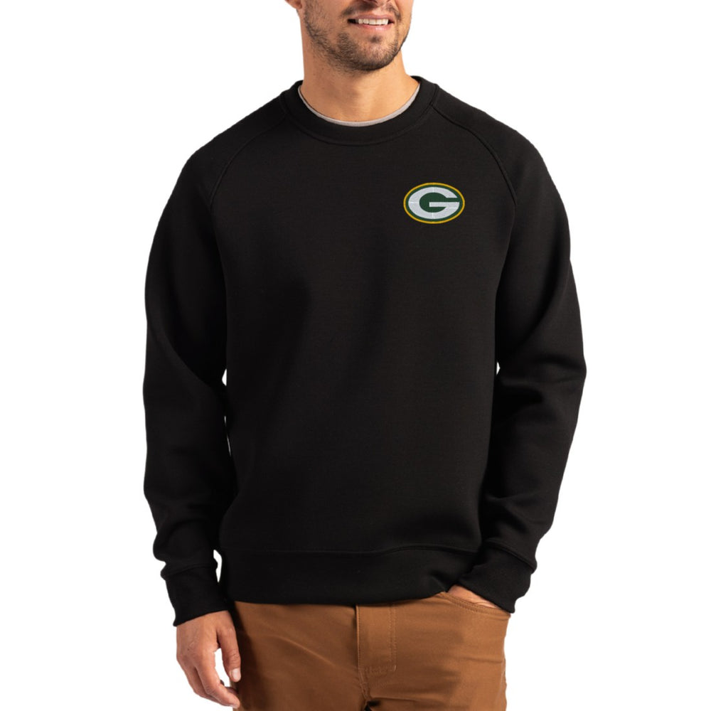 NFL Green Bay Packers Cutter & Buck Primary Logo Roam Recycled Raglan Pullover Sweatshirt