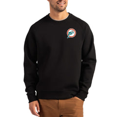 NFL Miami Dolphins Cutter & Buck Throwback Roam Recycled Raglan Pullover Sweatshirt