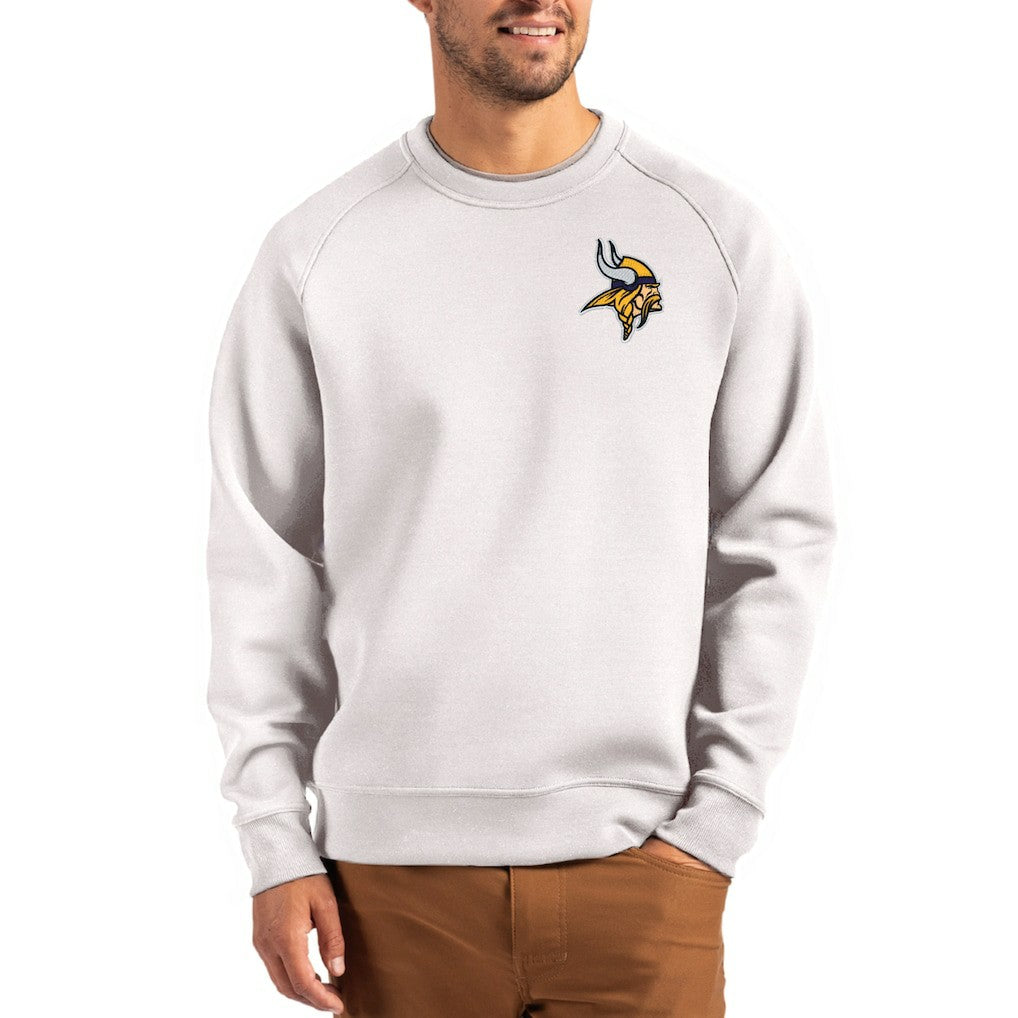 NFL Minnesota Vikings Cutter & Buck Primary Logo Roam Recycled Raglan Pullover Sweatshirt