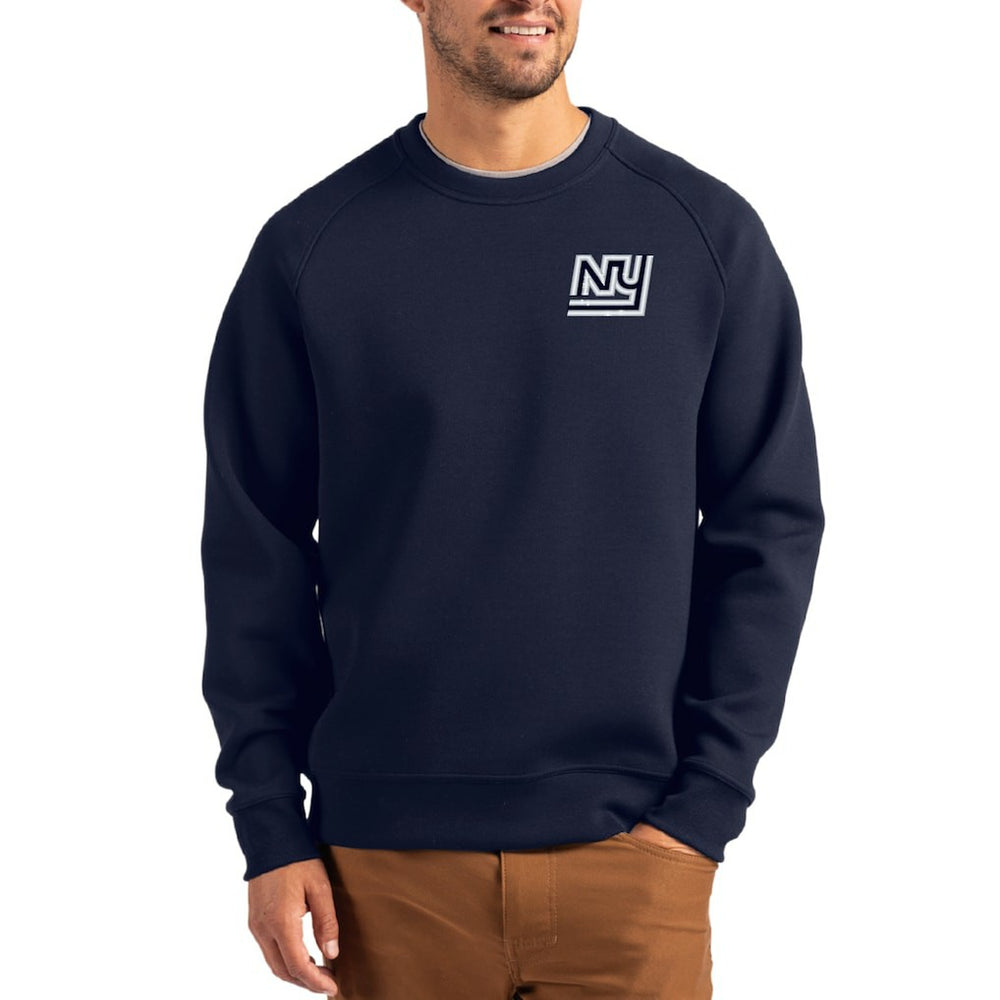 NFL New York Giants Cutter & Buck Throwback Roam Recycled Raglan Pullover Sweatshirt