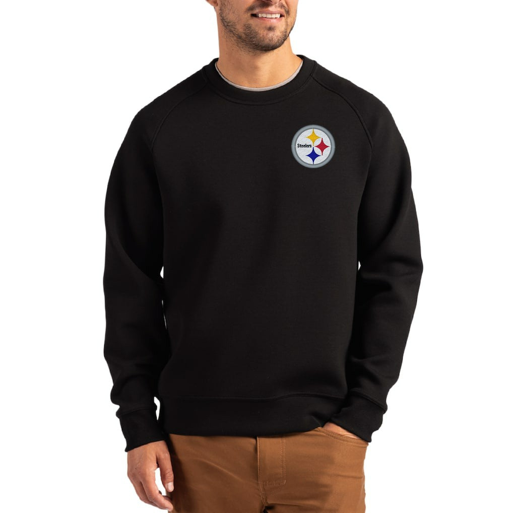 NFL Pittsburgh Steelers Cutter & Buck Primary Logo Roam Recycled Raglan Pullover Sweatshirt