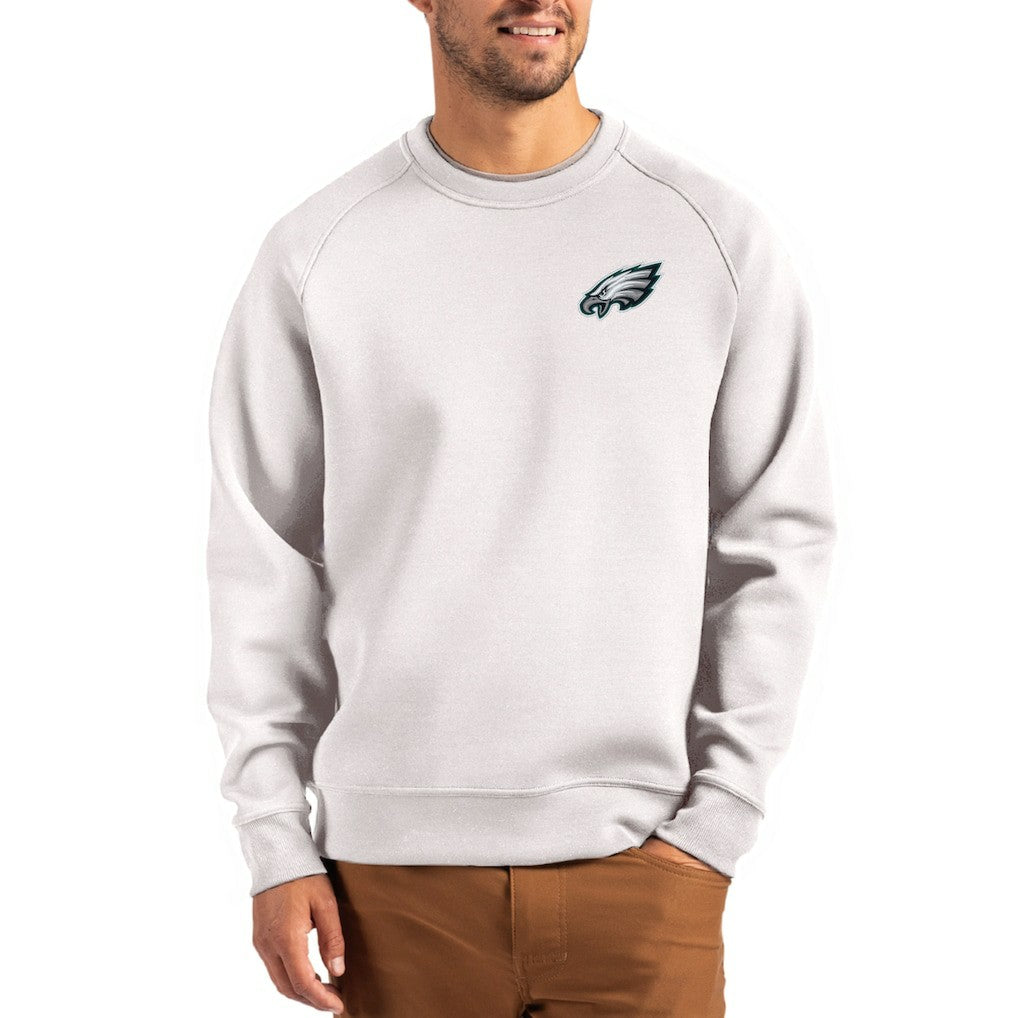 NFL Philadelphia Eagles Cutter & Buck Primary Logo Roam Recycled Raglan Pullover Sweatshirt