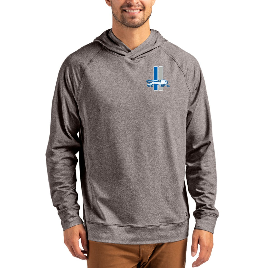 NFL Detroit Lions Cutter & Buck Adapt Historic Knit Recycled Raglan Pullover Hoodie