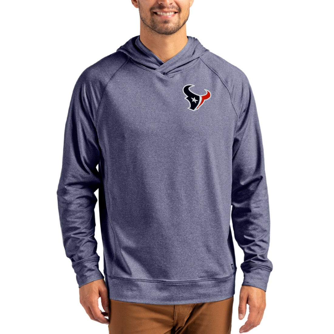 NFL Houston Texans Cutter & Buck Adapt Knit Recycled Raglan Pullover Hoodie