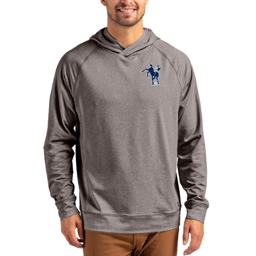 NFL Indianapolis Colts Cutter & Buck Adapt Historic Knit Recycled Raglan Pullover Hoodie