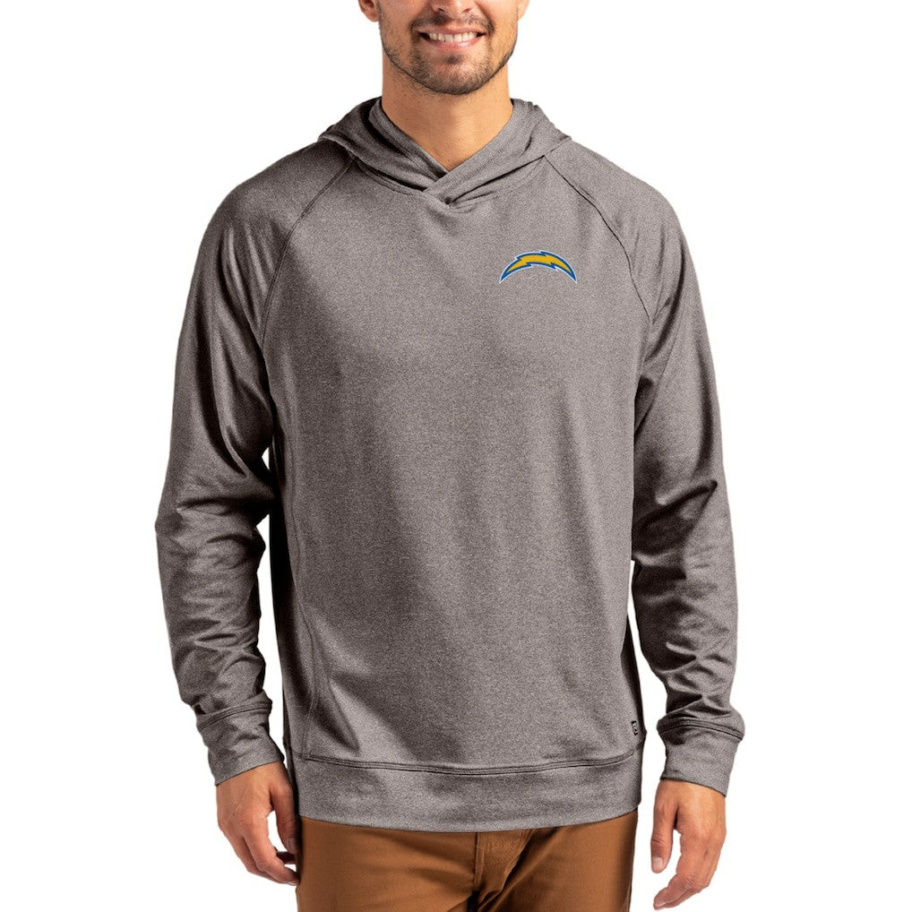 NFL Los Angeles Chargers Cutter & Buck Adapt Knit Recycled Raglan Pullover Hoodie