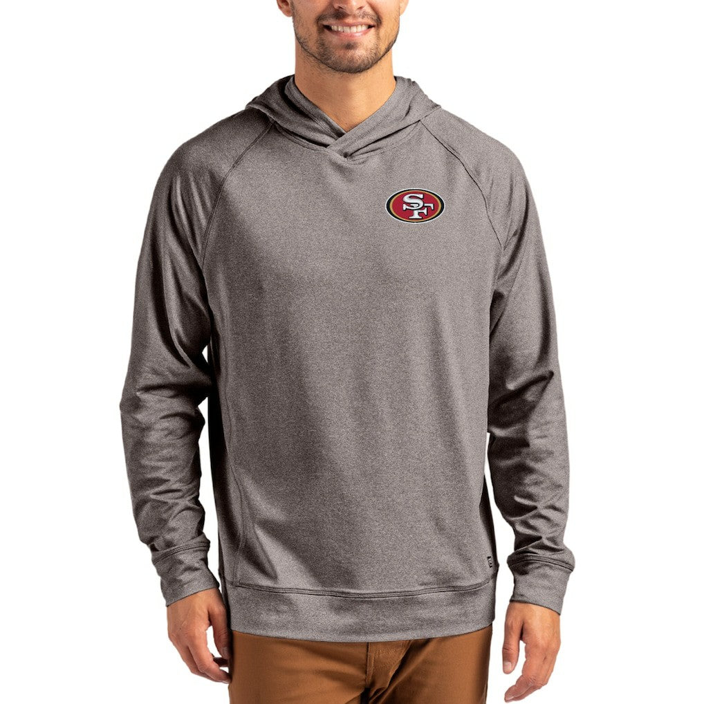 NFL San Francisco 49ers Cutter & Buck Adapt Knit Recycled Raglan Pullover Hoodie