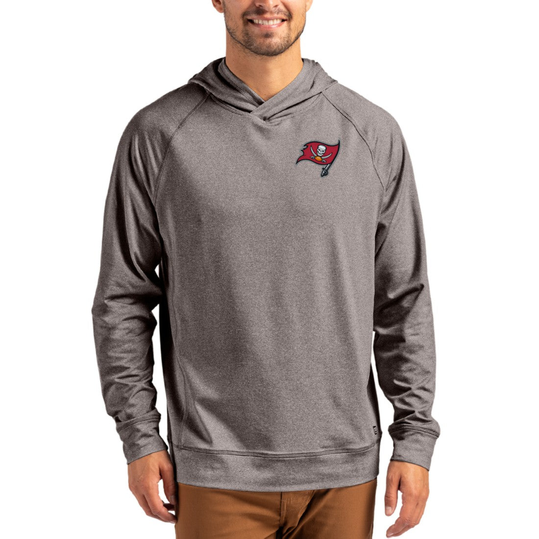 NFL Tampa Bay Buccaneers Cutter & Buck Adapt Knit Recycled Raglan Pullover Hoodie