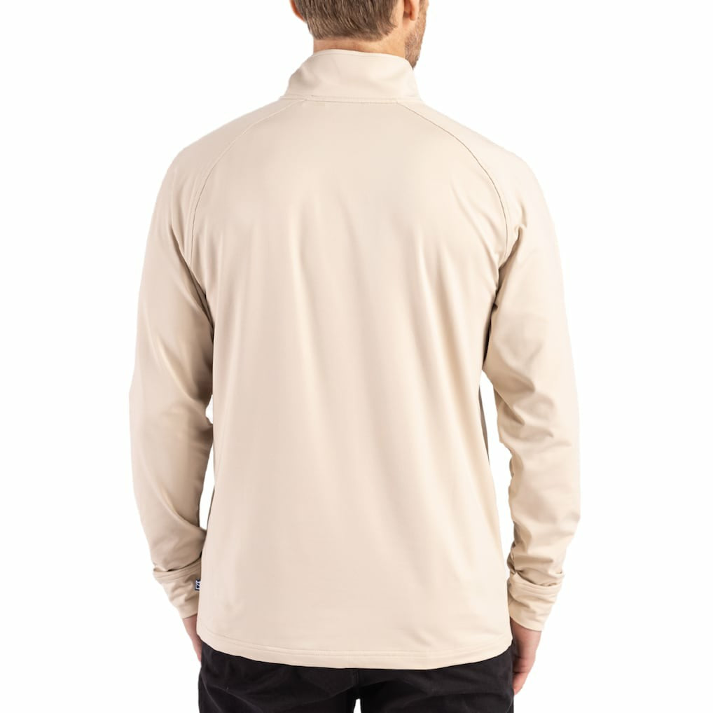 NFL New England Patriots Cutter & Buck Adapt Eco Knit Stretch Recycled Quarter-Zip Pullover