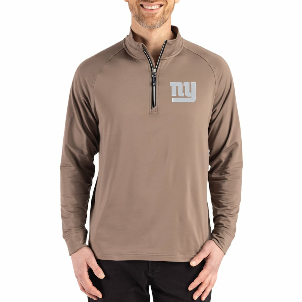 NFL New York Giants Cutter & Buck Adapt Eco Knit Stretch Recycled Quarter-Zip Pullover