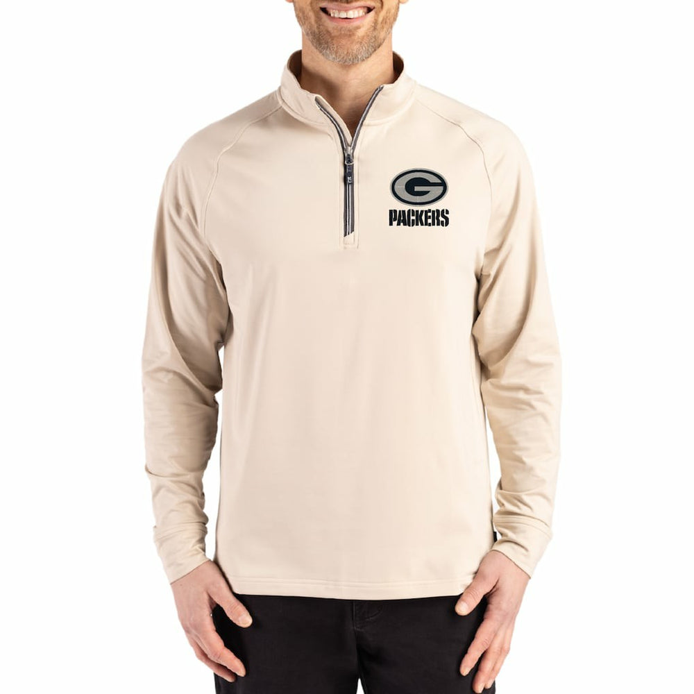 NFL Green Bay Packers Cutter & Buck Adapt Eco Knit Stretch Recycled Quarter-Zip Pullover