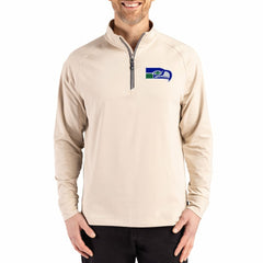 NFL Seattle Seahawks Cutter & Buck Adapt Eco Knit Stretch Recycled Quarter-Zip Pullover