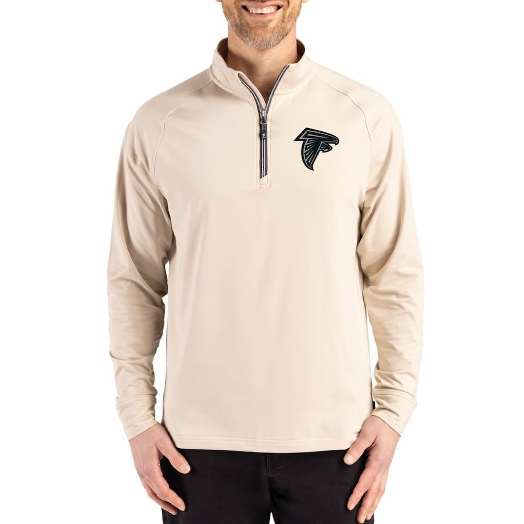 NFL Atlanta Falcons Cutter & Buck Adapt Eco Knit Stretch Recycled Quarter-Zip Pullover