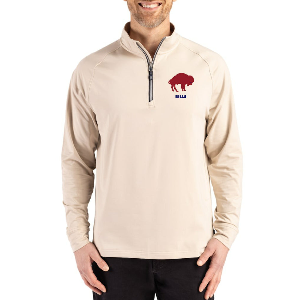 NFL Buffalo Bills Cutter & Buck Throwback Logo Adapt Eco Knit Stretch Recycled Quarter-Zip Pullover