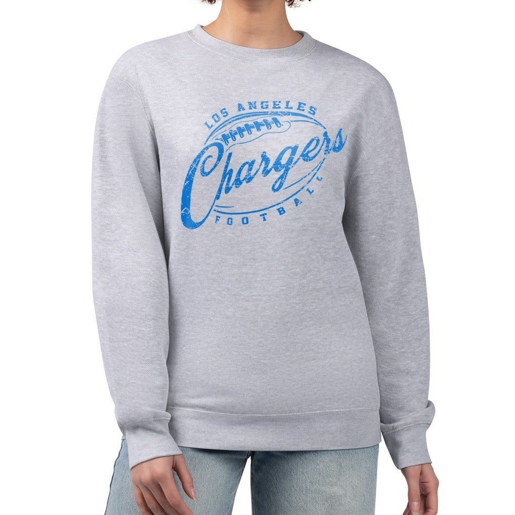 NFL Los Angeles Chargers G-III 4Her by Carl Banks Women's Distressed Graphics Fleece Pullover Sweatshirt
