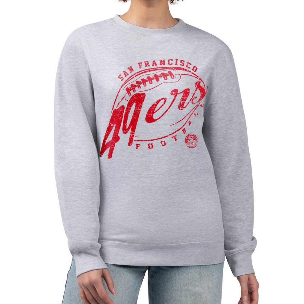 NFL San Francisco 49ers G-III 4Her by Carl Banks Women's Distressed Graphics Fleece Pullover Sweatshirt