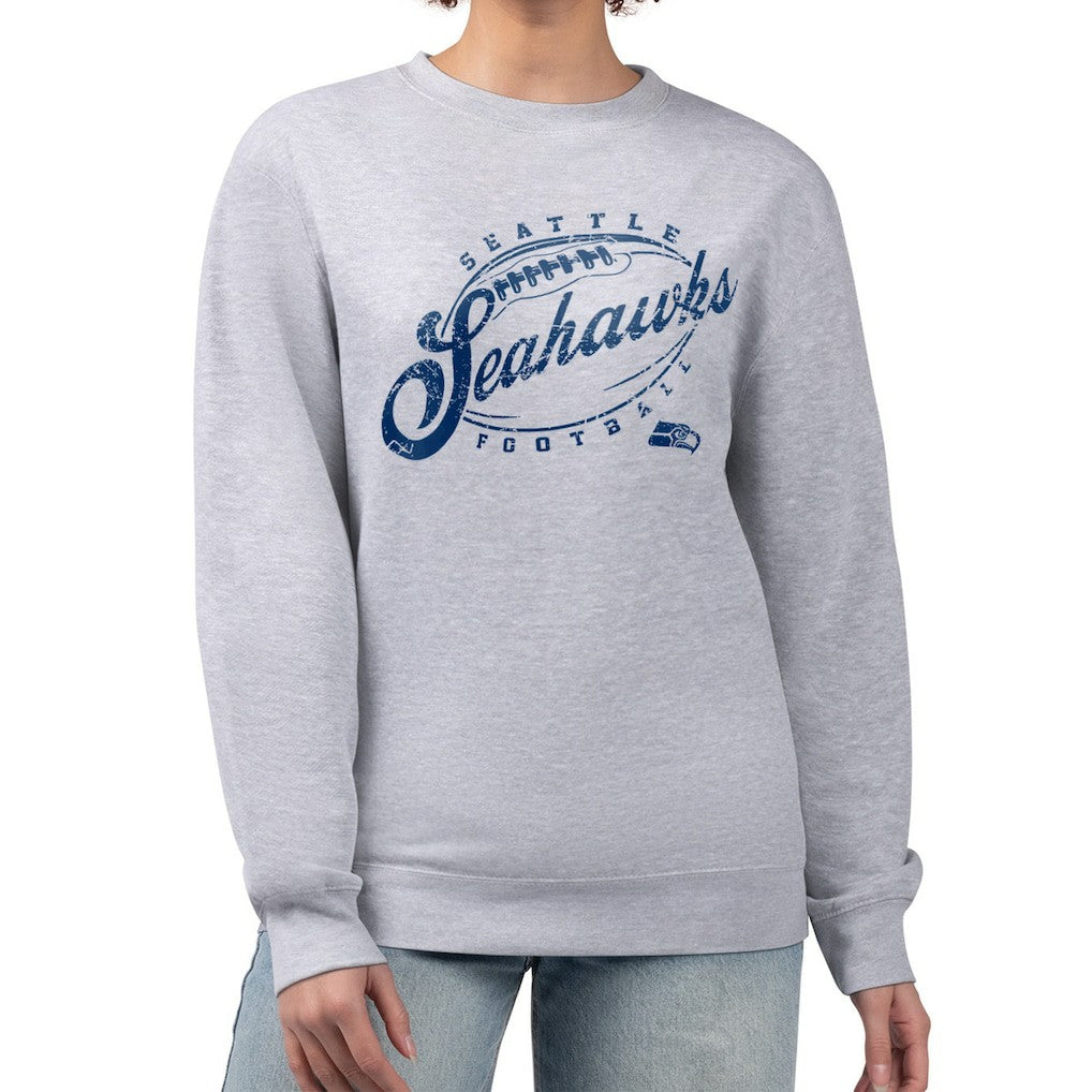 NFL Seattle Seahawks G-III 4Her by Carl Banks Women's Distressed Graphics Fleece Pullover Sweatshirt