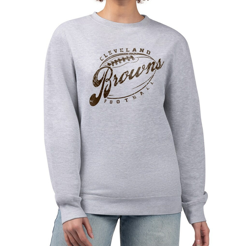NFL Cleveland Browns G-III 4Her by Carl Banks Women's Distressed Graphics Fleece Pullover Sweatshirt