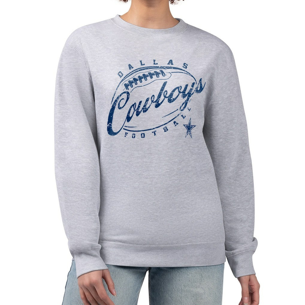 NFL Dallas Cowboys G-III 4Her by Carl Banks Women's Distressed Graphics Fleece Pullover Sweatshirt