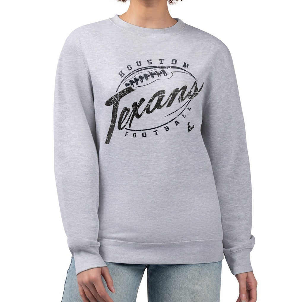 NFL Houston Texans G-III 4Her by Carl Banks Women's Distressed Graphics Fleece Pullover Sweatshirt