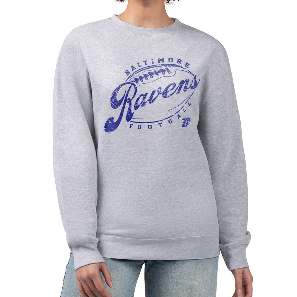 NFL Baltimore Ravens G-III 4Her by Carl Banks Women's Distressed Graphics Fleece Pullover Sweatshirt