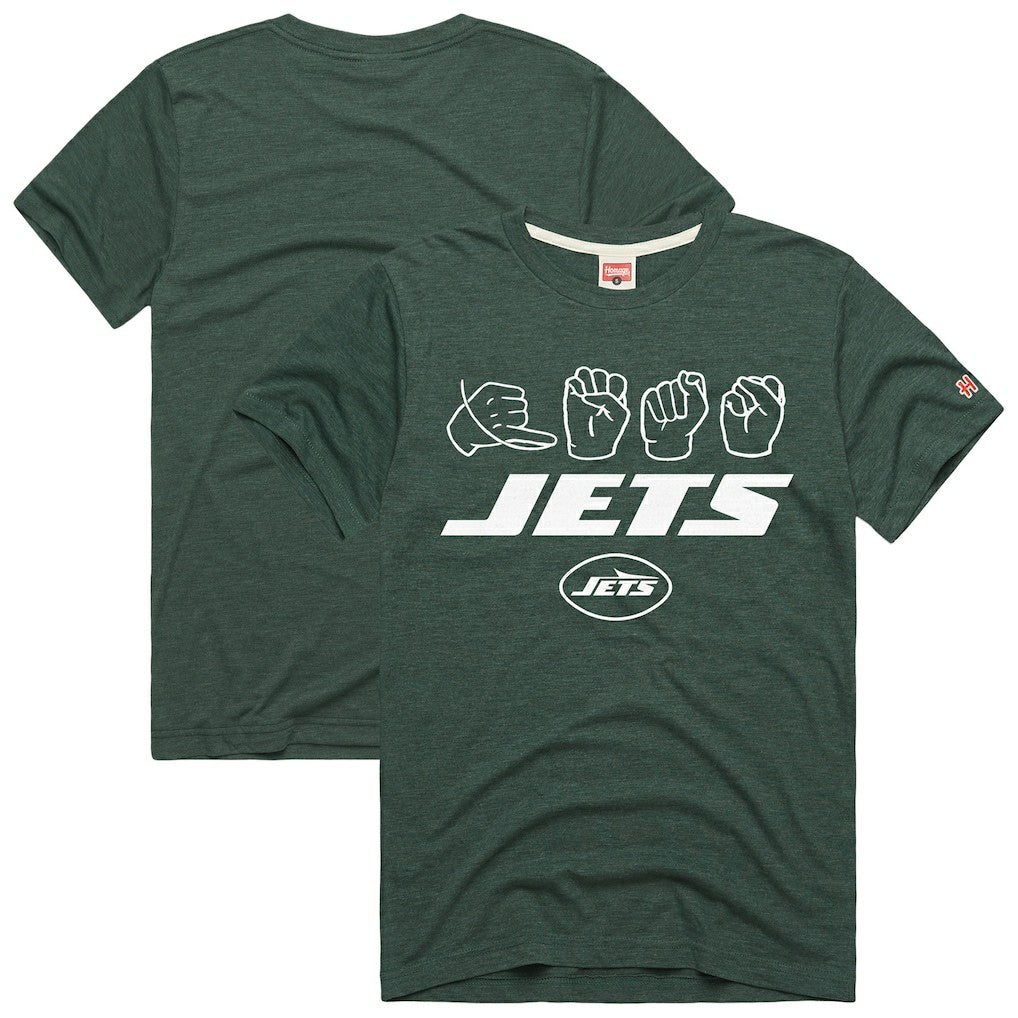 NFL New York Jets Homage Unisex NFL ASL Collection by Love Sign Tri-Blend T-Shirt