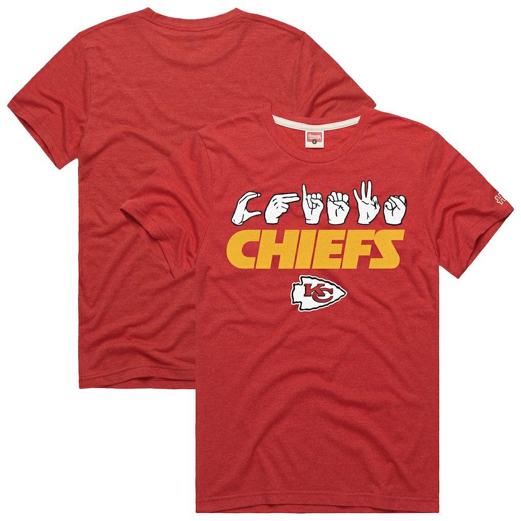 NFL Kansas City Chiefs Homage Unisex NFL ASL Collection by Love Sign Tri-Blend T-Shirt