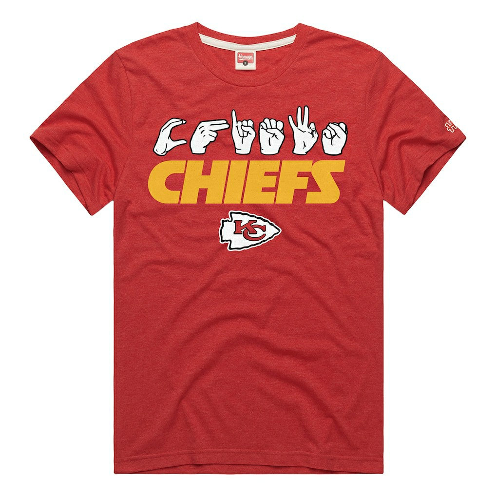NFL Kansas City Chiefs Homage Unisex NFL ASL Collection by Love Sign Tri-Blend T-Shirt