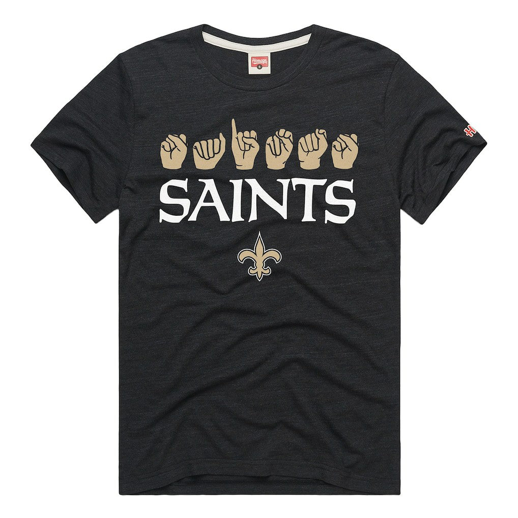 NFL New Orleans Saints Homage Unisex NFL ASL Collection by Love Sign Tri-Blend T-Shirt