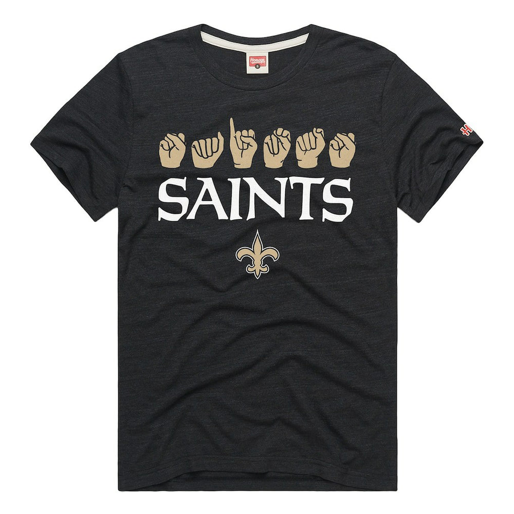 NFL New Orleans Saints Homage Unisex NFL ASL Collection by Love Sign Tri-Blend T-Shirt