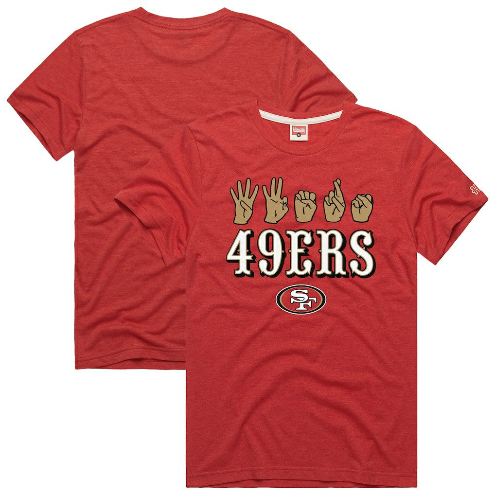 NFL San Francisco 49ers Homage Unisex NFL ASL Collection by Love Sign Tri-Blend T-Shirt
