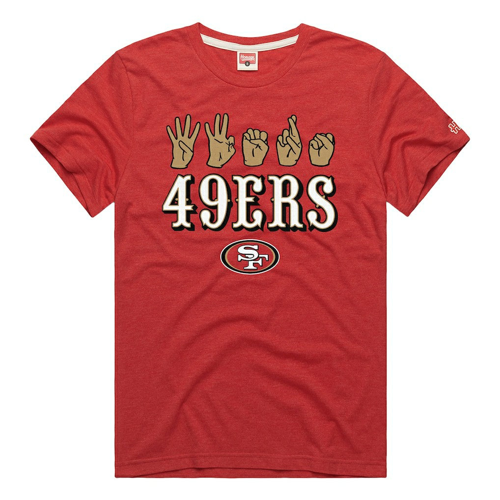 NFL San Francisco 49ers Homage Unisex NFL ASL Collection by Love Sign Tri-Blend T-Shirt