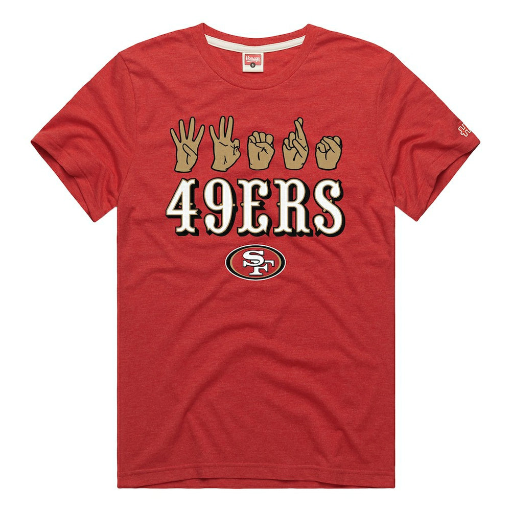 NFL San Francisco 49ers Homage Unisex NFL ASL Collection by Love Sign Tri-Blend T-Shirt