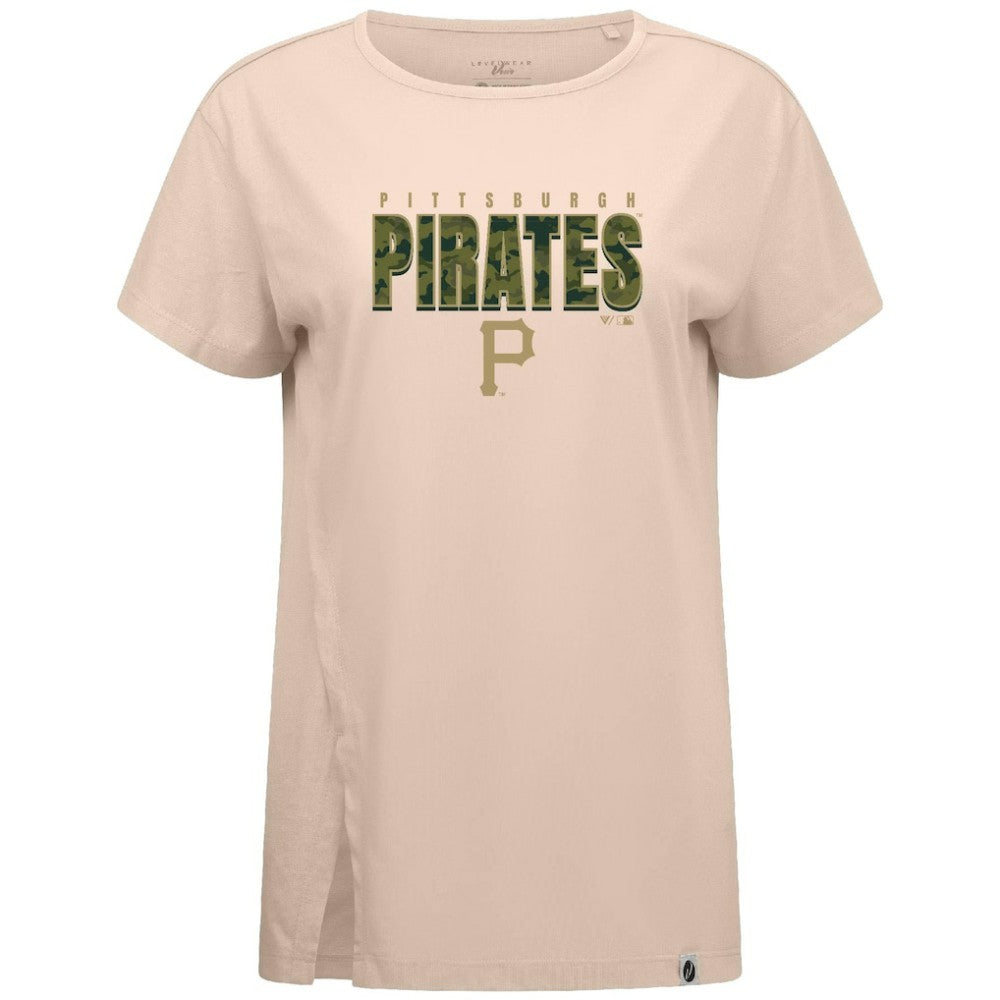 Pittsburgh Pirates Levelwear Women's Influx Protect W T-Shirt - Khaki