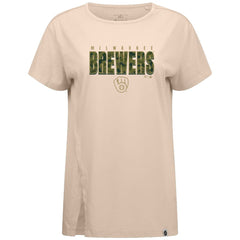 Milwaukee Brewers Levelwear Women's Influx Protect W T-Shirt - Khaki