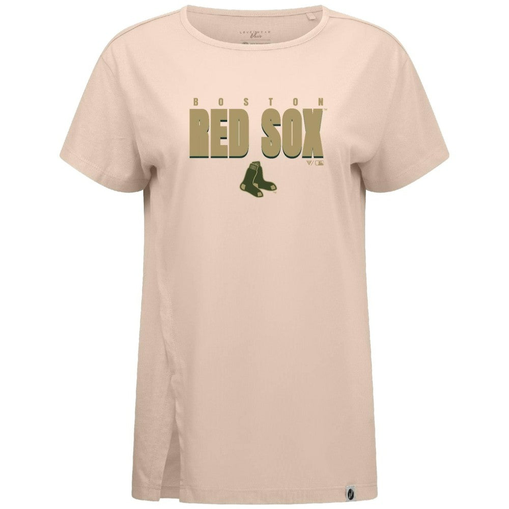 Boston Red Sox Levelwear Women's Influx Protect W T-Shirt - Khaki
