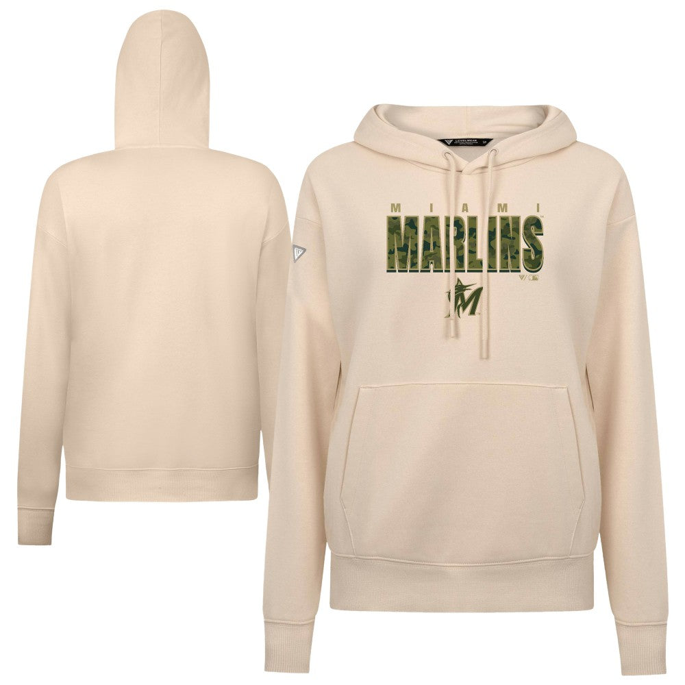 Miami Marlins Levelwear Women's Adorn Protect W Pullover Hoodie - Khaki