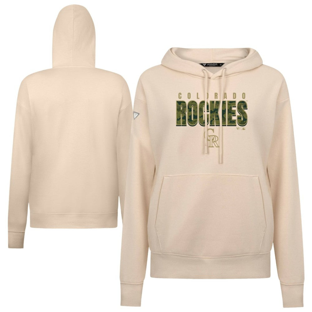 Colorado Rockies Levelwear Women's Adorn Protect W Pullover Hoodie - Khaki