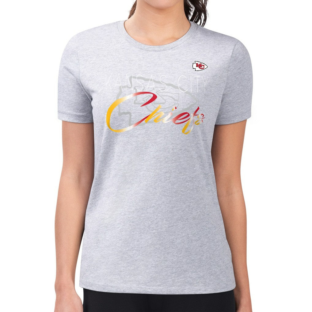 NFL Kansas City Chiefs G-III 4Her by Carl Banks Women's Super-Slim Fit Lightweight Shadow Logo T-Shirt