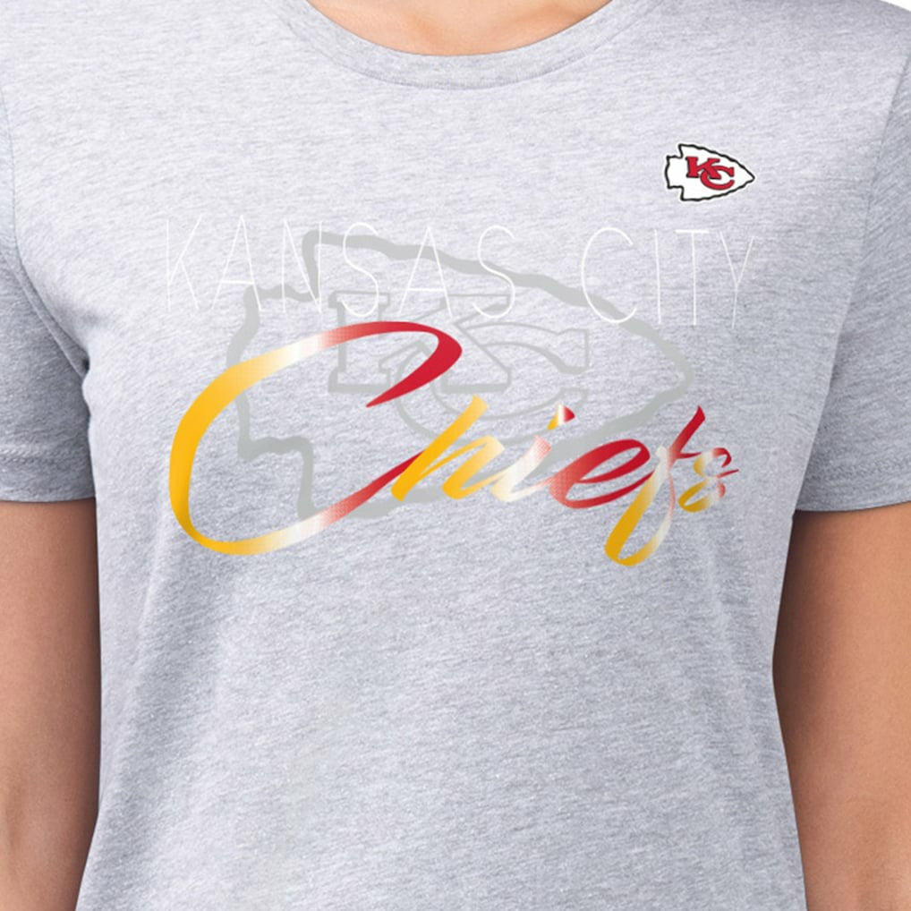 NFL Kansas City Chiefs G-III 4Her by Carl Banks Women's Super-Slim Fit Lightweight Shadow Logo T-Shirt