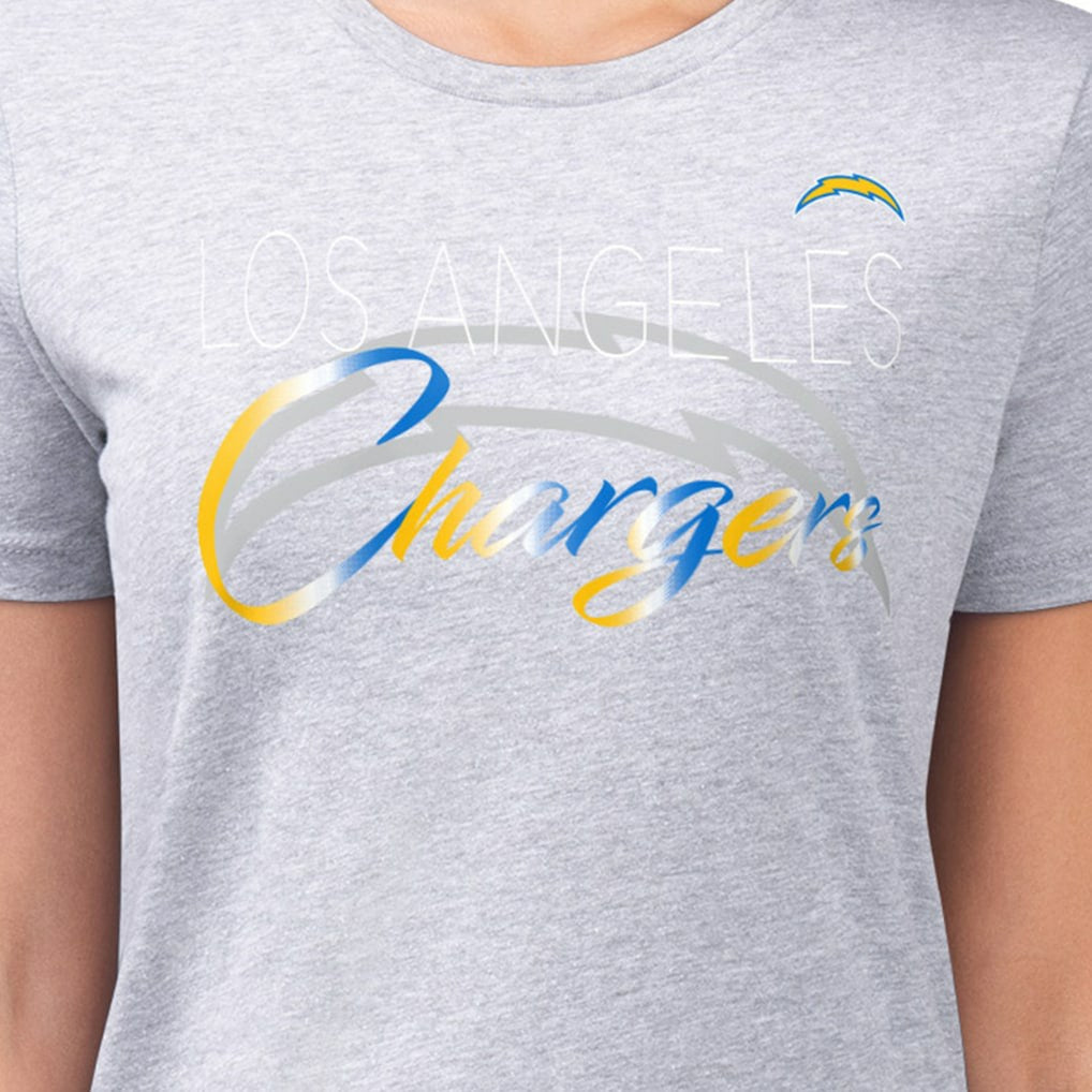NFL Los Angeles Chargers G-III 4Her by Carl Banks Women's Super-Slim Fit Lightweight Shadow Logo T-Shirt
