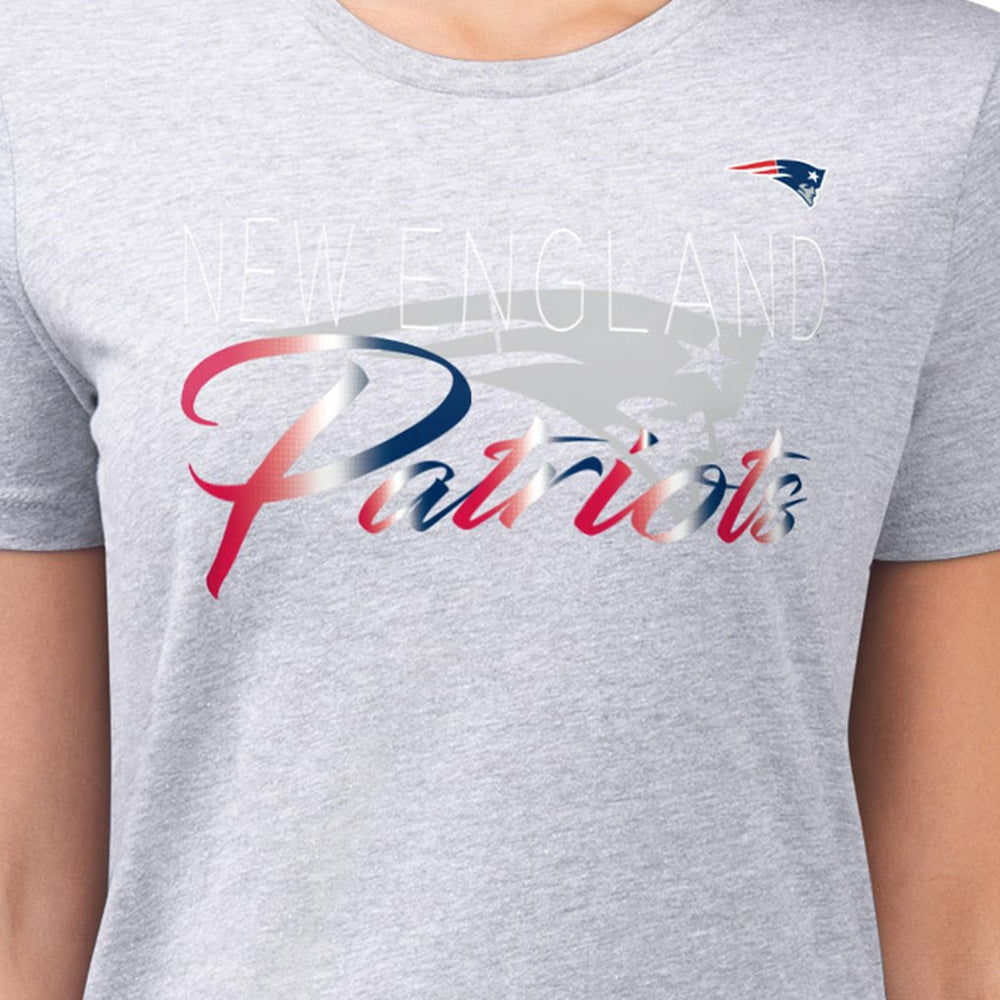 NFL New England Patriots G-III 4Her by Carl Banks Women's Super-Slim Fit Lightweight Shadow Logo T-Shirt