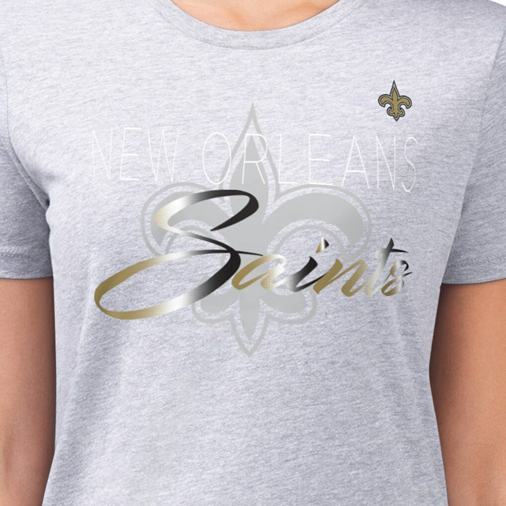 NFL New Orleans Saints G-III 4Her by Carl Banks Women's Super-Slim Fit Lightweight Shadow Logo T-Shirt