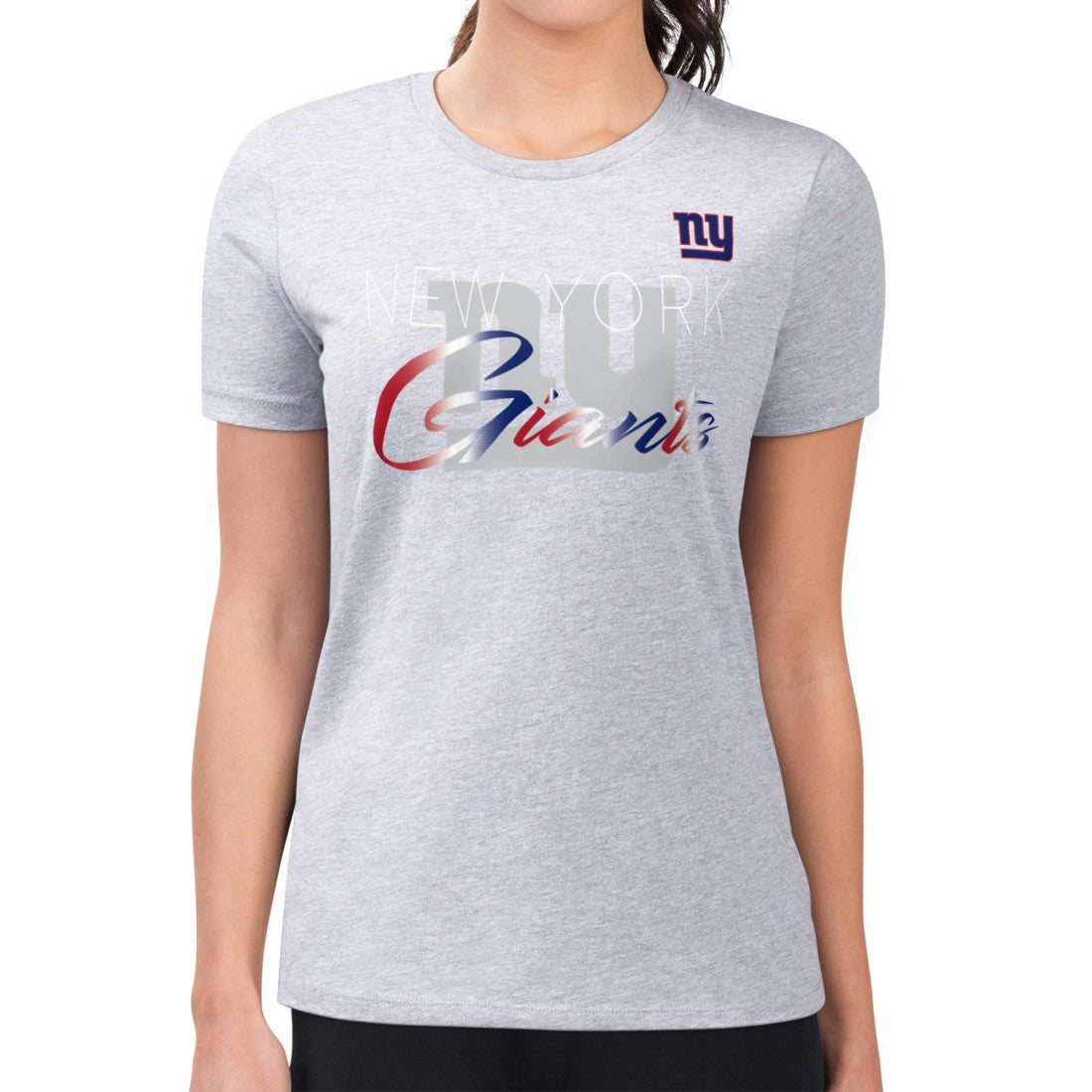 NFL New York Giants G-III 4Her by Carl Banks Women's Super-Slim Fit Lightweight Shadow Logo T-Shirt