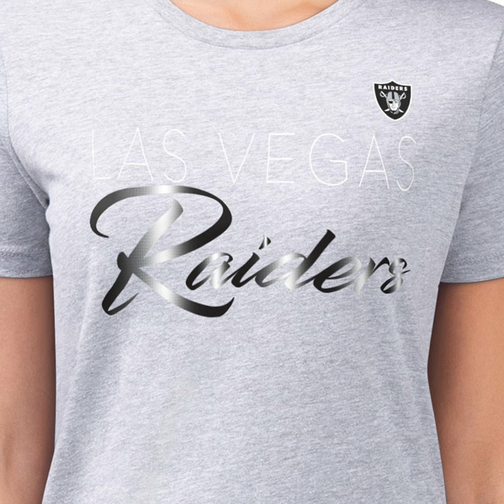 NFL Las Vegas Raiders G-III 4Her by Carl Banks Women's Super-Slim Fit Lightweight Shadow Logo T-Shirt