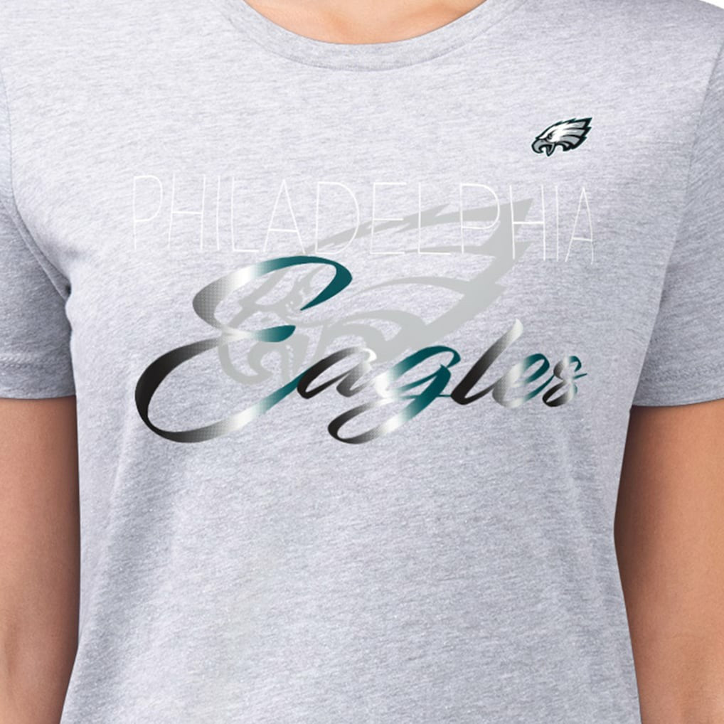 NFL Philadelphia Eagles G-III 4Her by Carl Banks Women's Super-Slim Fit Lightweight Shadow Logo T-Shirt